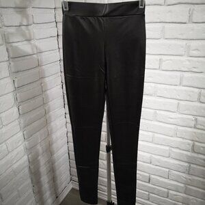 NWOT Pull & Bear Girls Size XS Black Faux Leather Pull On Style Leggings
